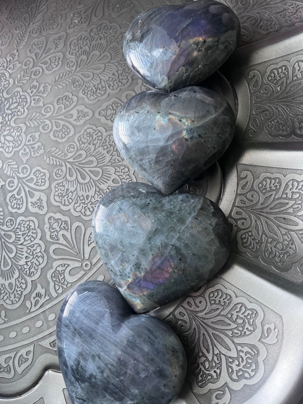 Labradorite heart